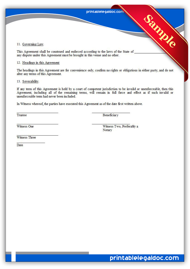 printable form 17 declaration of trust example