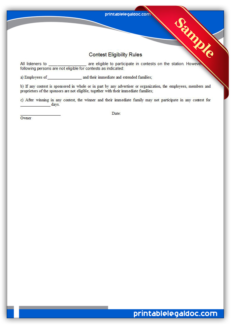 Contest Eligibility Rules