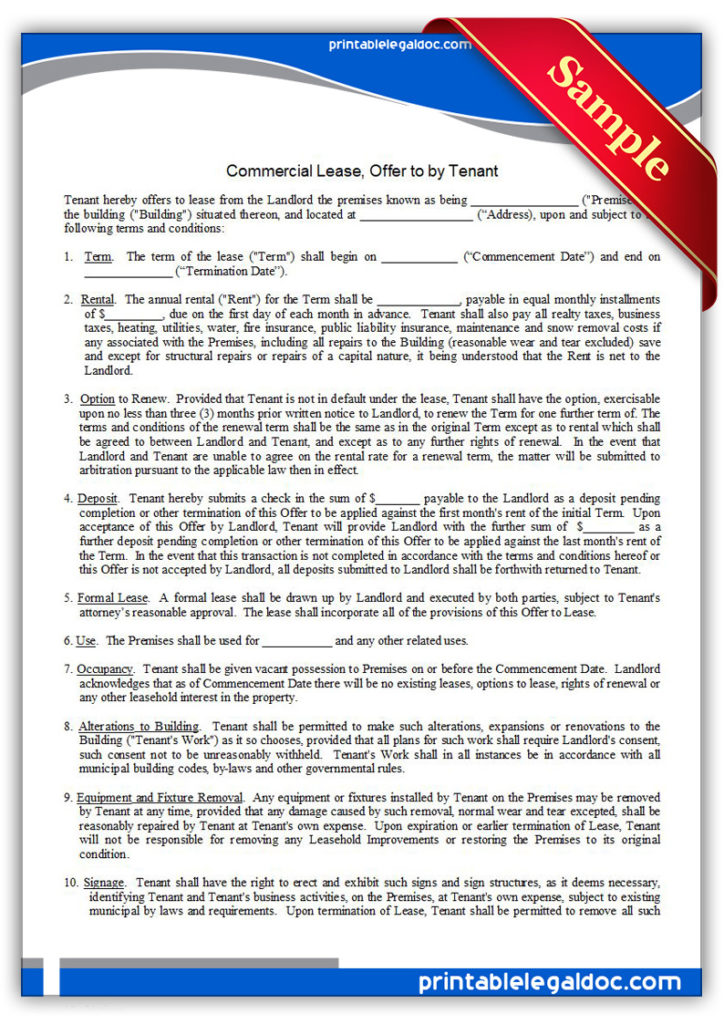 Printable-Commercial-Lease,-Offer-to-by-Tenant-Form