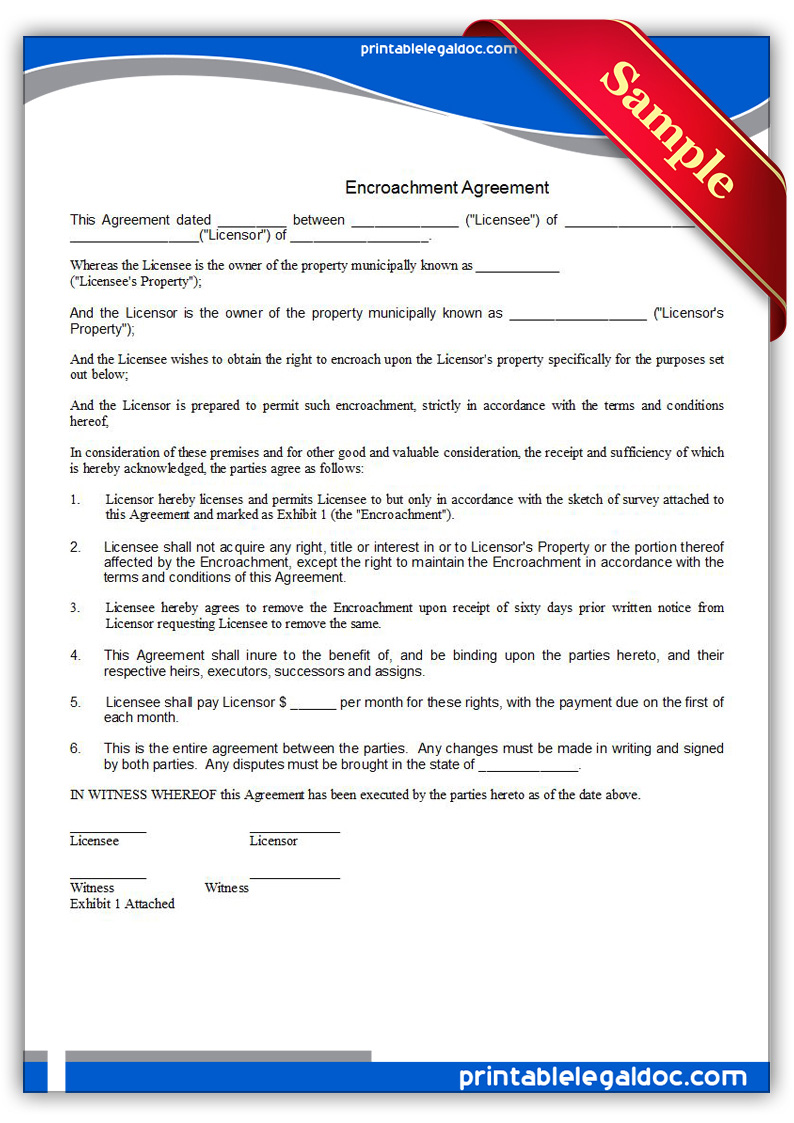 Free Printable Fence Line Agreement Form Generic