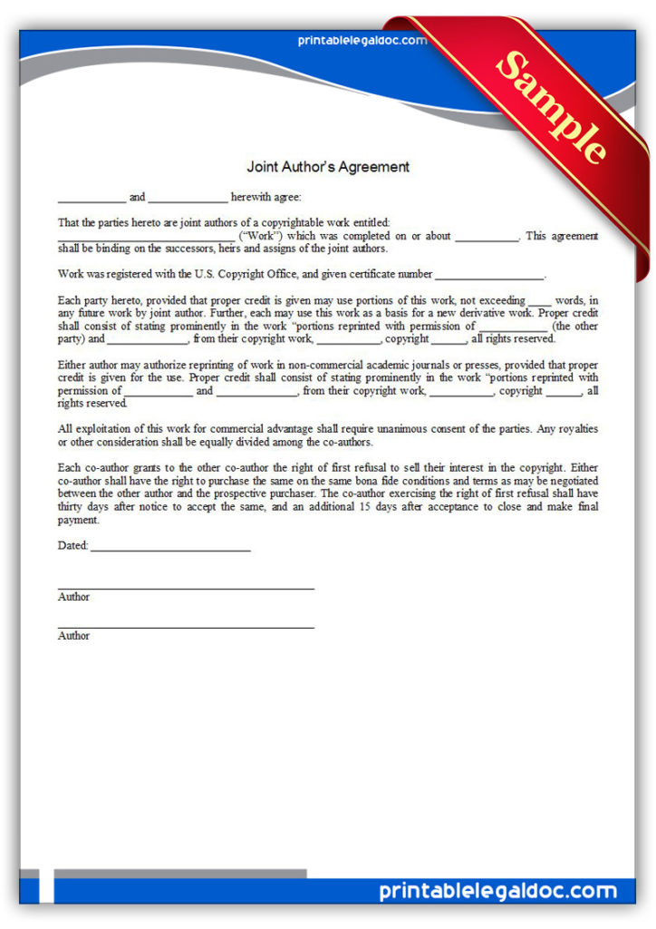 Printable-Joint-Author's-Agreement-Form