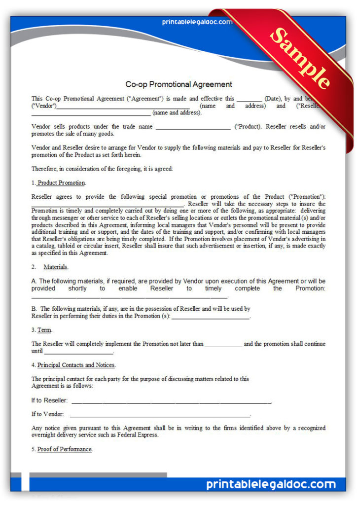 Printable-Co-op-agreement-Form