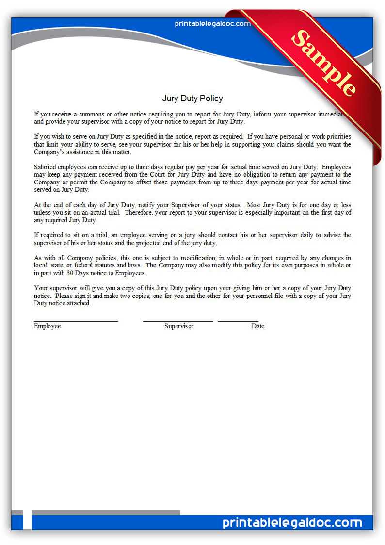 Jury Duty Policy