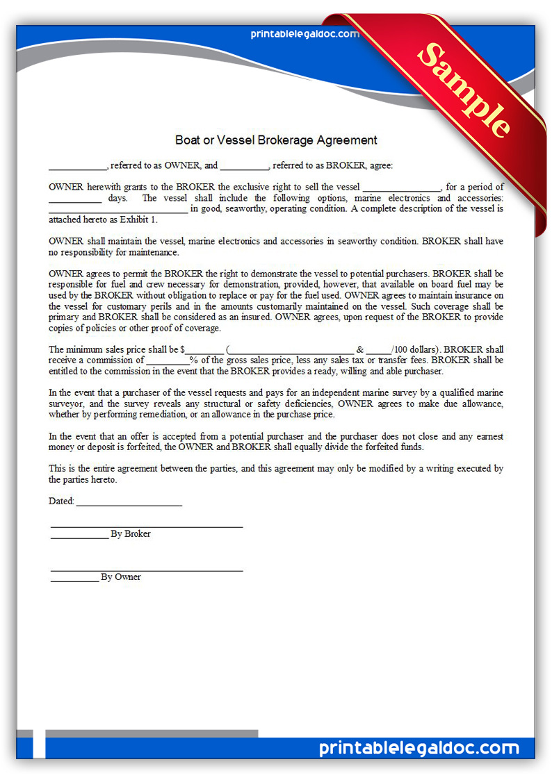 Boat Or Vessel Brokerage