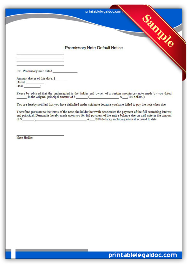 Printable-Promissory-Note-Default-Notice-Form