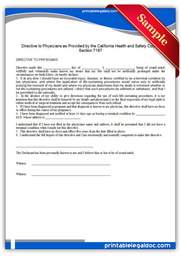 Printable-Life-Sustaining-Statute,-California-Form