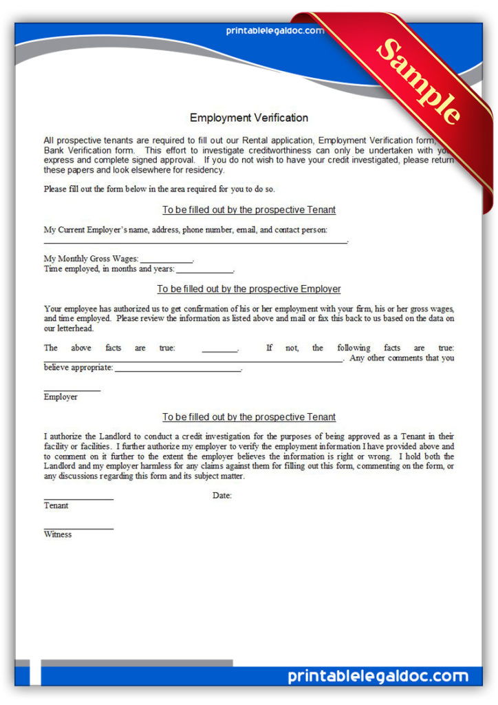 Printable-Employment-Verification-Form