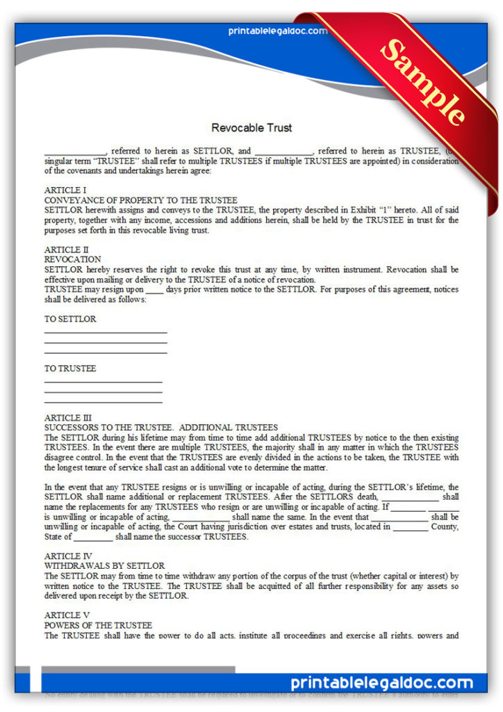 Printable-Revocable-Trust-Form