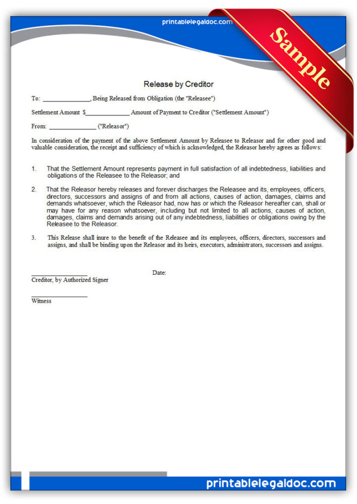 Printable-Release-by-Creditor-Form