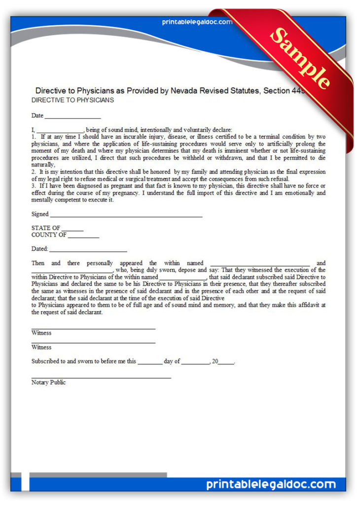 Printable-Life-Sustaining-Statute,-Nevada-Form
