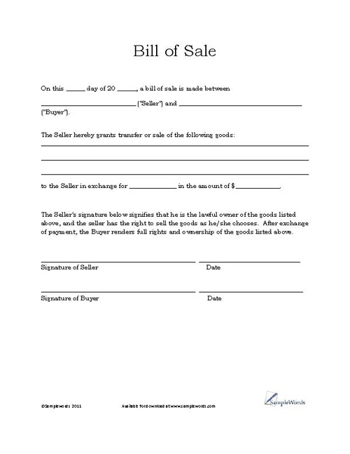 free-printable-bill-of-sale-templates-form-generic