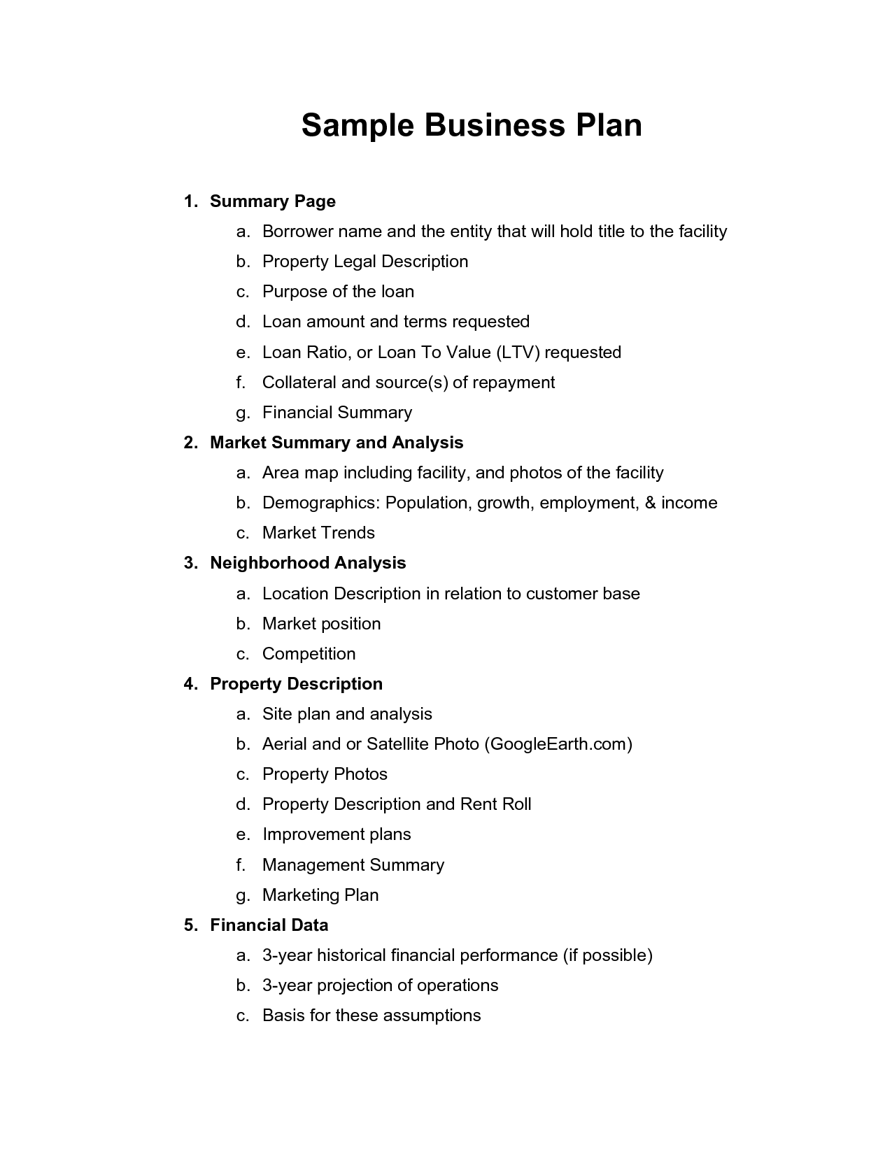 format of business plan example