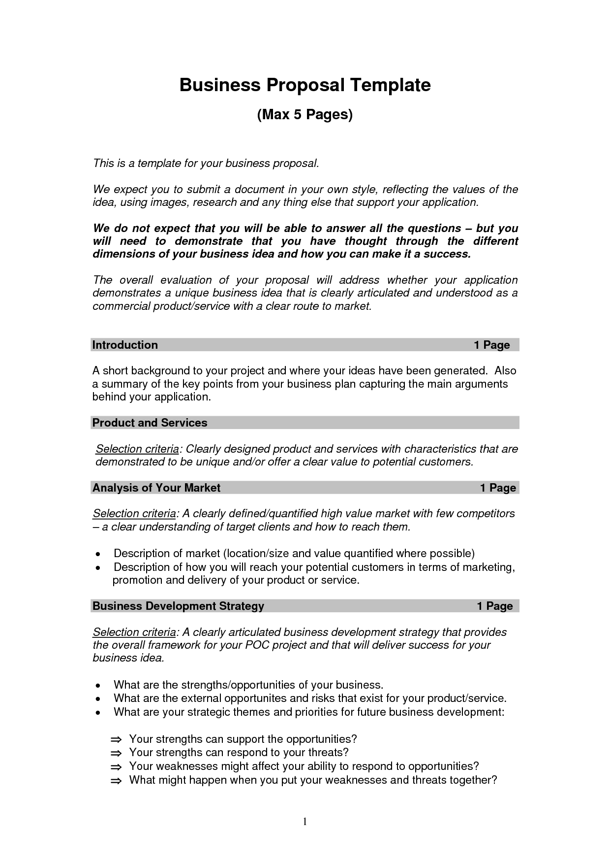 business proposal free template pdf