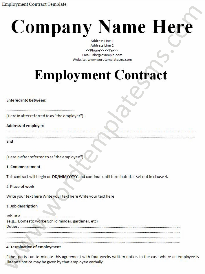 employment contract sample 331