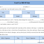Free car bill of sale template 