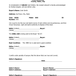 Free car bill of sale template 