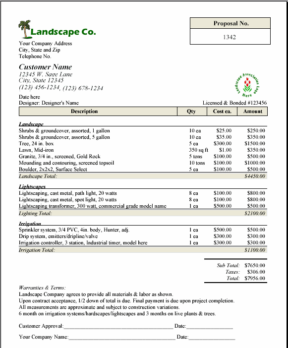 Lawn Care Contract 2 lawn care contract