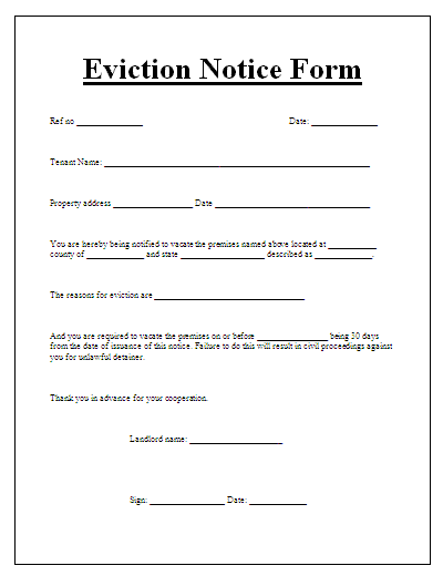Letter Of Eviction 