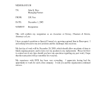 Letter of Resignation 