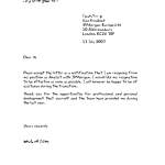 Letter of Resignation 