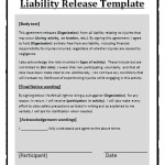 Liability Release Form Template 