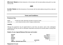 Free Printable Personal Loan Agreement Form (GENERIC)