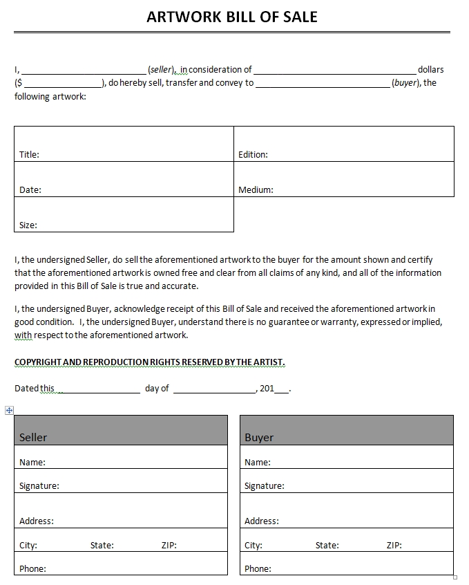 Printable Motorcycle Bill Of Sale