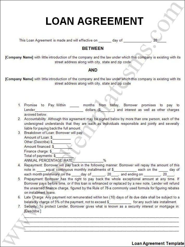 personal loan agreement 103