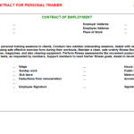 Personal Trainer Contract