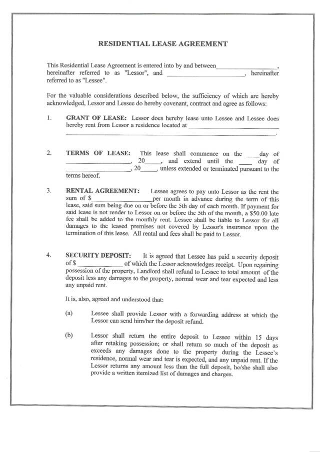 Generic Lease Template