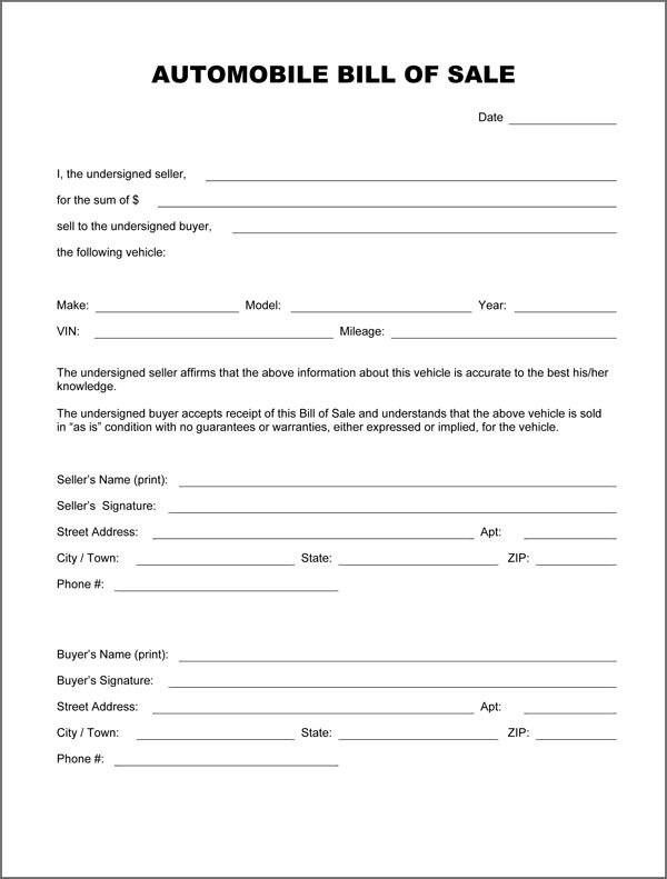 free-printable-vehicle-bill-of-sale-template-form-generic