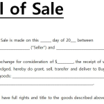 Vehicle Bill of Sale Template 