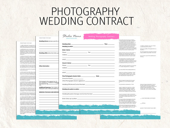 Free Printable Wedding Photography Contract Template Form 